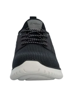 Sneakers noires à talon plat avec une languette d'aisance à l'arrière