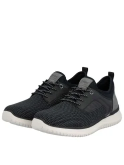 Sneakers noires à talon plat avec une languette d'aisance à l'arrière