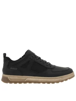 Sneakers noires à talon plat avec un zip et des lacets ronds