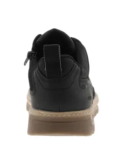 Sneakers noires à talon plat avec un zip et des lacets ronds