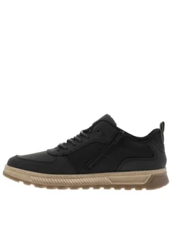 Sneakers noires à talon plat avec un zip et des lacets ronds