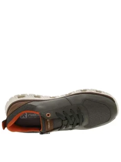 Sneakers olive à semelle blanche et à talon plat avec des lacets