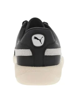 Sneakers Puma en cuir de vachette noires et à lacets plats avec logo iconique