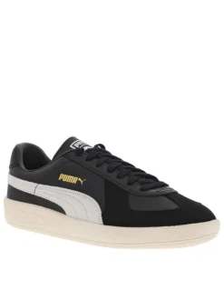 Sneakers Puma en cuir de vachette noires et à lacets plats avec logo iconique