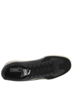 Sneakers Puma en cuir de vachette noires et à lacets plats avec logo iconique