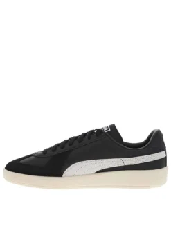 Sneakers Puma en cuir de vachette noires et à lacets plats avec logo iconique