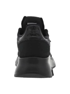 Sneakers Retropy en cuir nubuck noir à semelle running semi-compensée et à lacets ton sur ton
