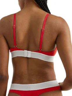 Soutien-Gorge en coton mélangé rouge uni