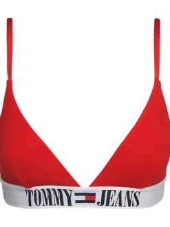 Soutien-Gorge en coton mélangé rouge uni