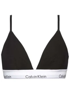 Soutien-Gorge noir uni avec bretelles réglables et nom de la marque