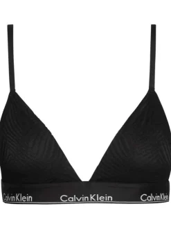 Soutien-gorge noir uni avec des bretelles et détail en dentelle