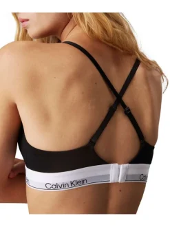 Soutien-Gorge noir uni avec nom de la marque sur le bas en noir