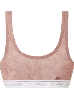 Soutien-gorge style brassière saumon en coton avec bande logotée