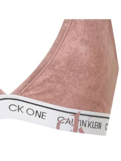 Soutien-gorge style brassière saumon en coton avec bande logotée
