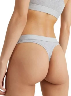 String en coton gris chiné avec ceinture élastiquée