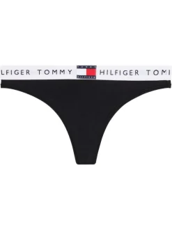 String en coton noir uni avec tour de taille élastiqué