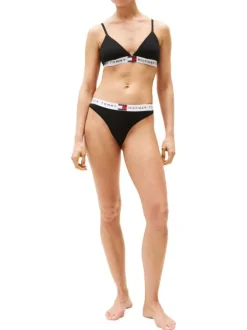 String en coton noir uni avec tour de taille élastiqué