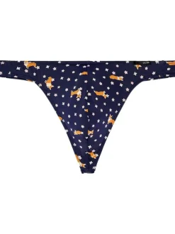 String multicolore imprimé étoile et chien avec une coupe fermée