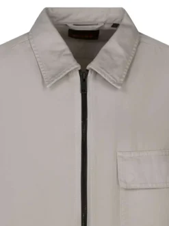 Surchemise en coton beige uni avec une coupe oversize et un col à revers