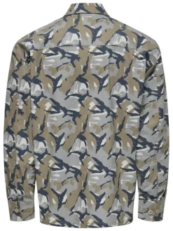 Surchemise en coton mélangé multicolore à imprimé camouflage et à coupe regular