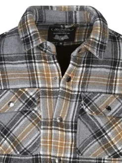 Surchemise grise à carreaux avec un col chemise et des manches longues