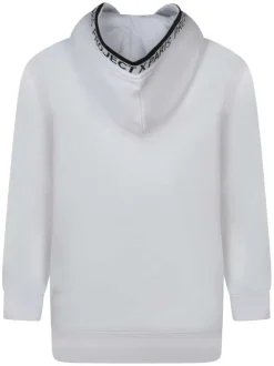 Sweat à capuche blanc uni à coupe droite avec une grande poche