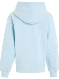 Sweat à capuche en coton mélangé bleu ciel avec une coupe relaxed