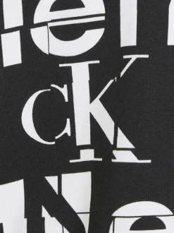 Sweat à capuche en coton régénératif noir imprimé logo avec une coupe relaxed