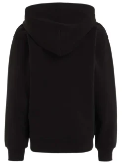 Sweat à capuche zippé en coton régénératif noir avec une coupe relaxed
