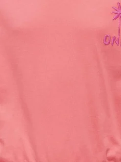 Sweat en coton biologique corail uni pourvu de manches longues