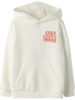 Sweat en coton biologique blanc uni pourvu d'une coupe droite