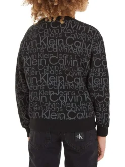 Sweat en coton black monogramme avec une coupe droite et un col rond
