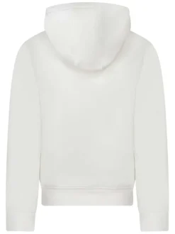 Sweat en coton indigo uni coupe ajustée avec un col à capuche