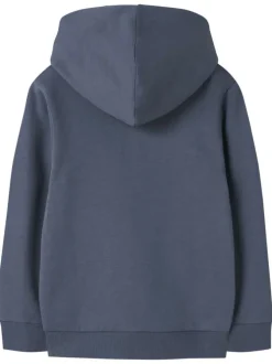 Sweat en coton indigo uni pourvu d'un imprimé tête de mort et d'une coupe droite