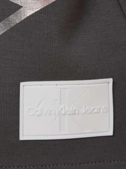 Sweat en coton mélangé anthracite avec une coupe boxy et un col rond