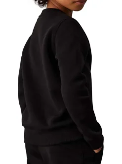 Sweat en coton mélangé noir monogrammes avec un col rond et nom iconique