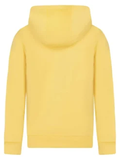 Sweat jaune en coton avec une coupe droite et un col à capuche