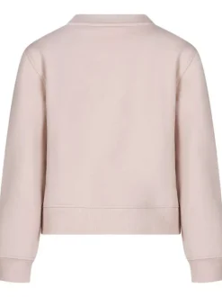 Sweat lilas uni avec une coupe droite, un col rond de logo de la marque