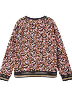Sweat marine en coton imprimé liberty avec une coupe droite et un col rond