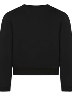 Sweat noir avec une coupe droite un col rond et une étoile à la poitrine