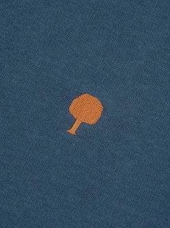 Sweat bleu uni avec une coupe droite et des manches longues