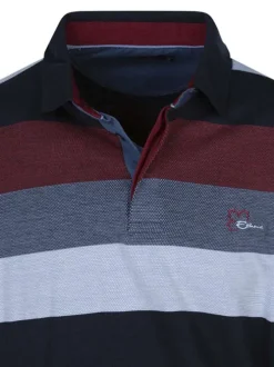 Sweat bordeaux rayé coupe ajustée col polo avec un logo brodé