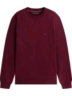 Sweat bordeaux uni avec un col rond et des manches longues