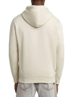 Sweat à capuche blanc uni avec une coupe droite et une poche kangourou