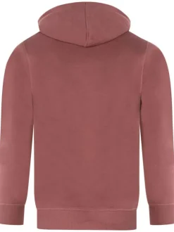 Sweat à capuche brique uni avec une coupe droite et nom de la marque