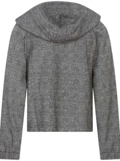 Sweat à capuche CHECK avec carreaux motifs pieds de poule et poignets resserrés