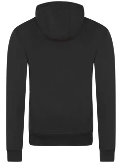 Sweat à capuche en coton anthracite uni avec half zip métallique