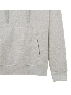 Sweat à capuche en coton mélangé anthracite chiné avec une coupe droite