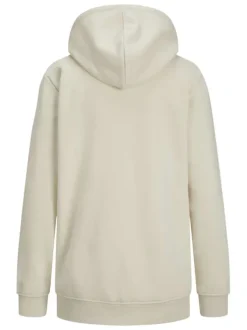 Sweat à capuche en coton mélangé beige avec une coupe relaxed fit