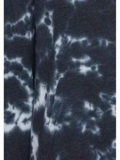 Sweat à capuche marine tie and dye en coton mélangé